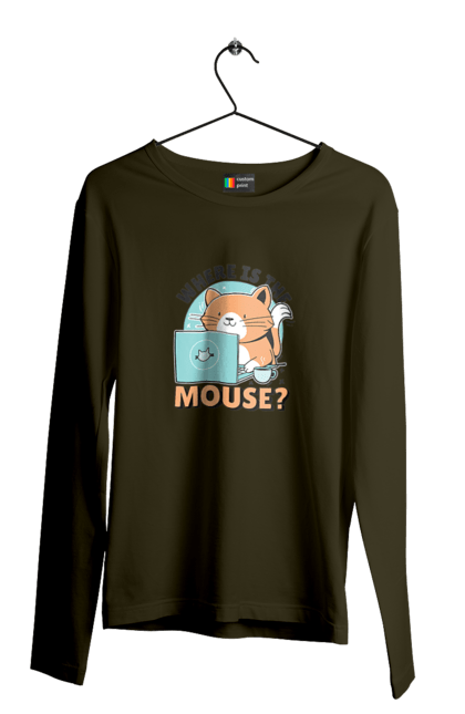 Men`s longsleeve with prints Where is the mouse?. Aitі, angular, c, code, css, html, humor, it, it specialist, javascript, jquery, koduvati, php, proger, programmer, programmers, python, react, svelt, type programmer, vue, you. 2070702