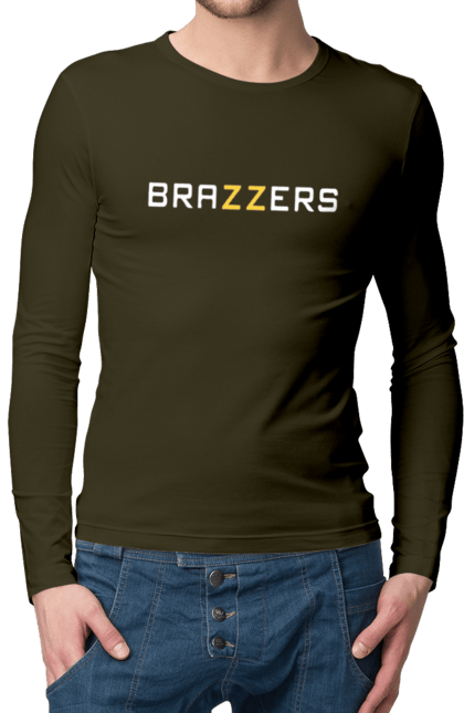 Чоловічий лонгслів з принтом "Brazzers". Brazzers, hub, porn, porn hub, pornhub, бразерс, браззерс, зсу, порно хаб, порнохаб. 2070702