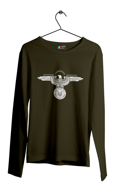 Чоловічий лонгслів з принтом "Орел і Тризуб". Герб, герб україни, орел, патріотичне, україна, українська символіка, українське. 2070702