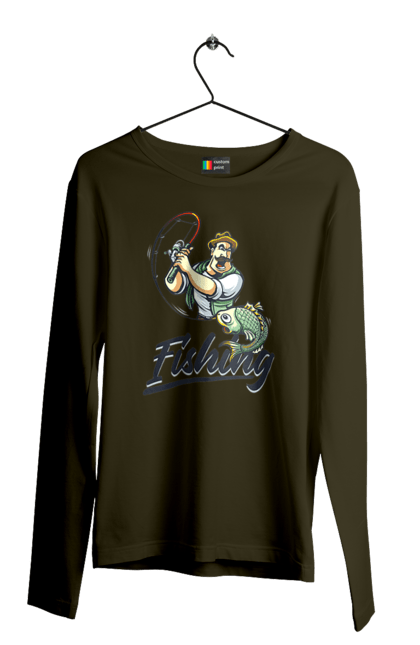 Чоловічий лонгслів з принтом "Рибалка, літо". Відпочинок, літо, рибалка. 2070702