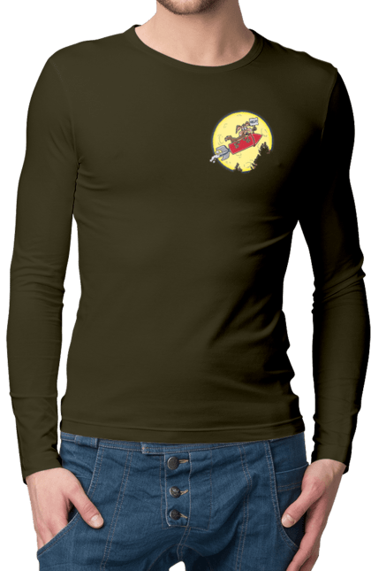 Мужской лонгслив с принтом Хитрый кайот. Антигерой, быстрый и смелый, вайли кайот, веселые мелодии, вилли, злодей, кайот, не чувствует боли, персонаж мультфильма, североамериканский кайот, уайли. 2070702