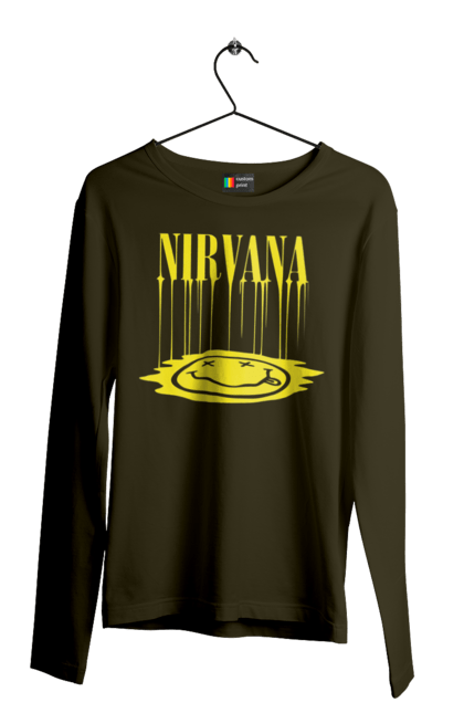 Men's longsleeve with prints Nirvana. Alternative rock, grunge, hard rock, kurt cobain, nirvana, punk rock, rock band. 2070702