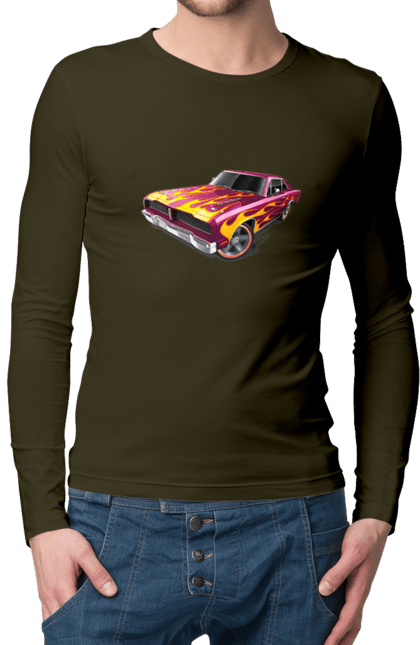 Men`s longsleeve with prints Custom car. Airbrushing, auto, by custom, car, fire, flame, machine, tuning. 2070702