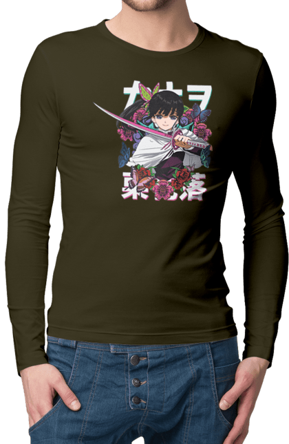 Men's longsleeve with prints Demon Slayer Kanao. Anime, demon slayer, kanao, kimetsu no yaiba, manga, serial, shinobu. 2070702