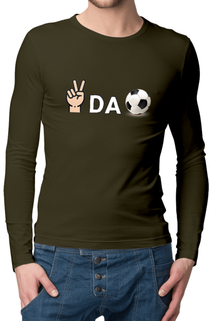 Чоловічий лонгслів з принтом "Ребус піс да бол". Гумор, мем, писдабол, прикольна, ребус, смішна. 2070702