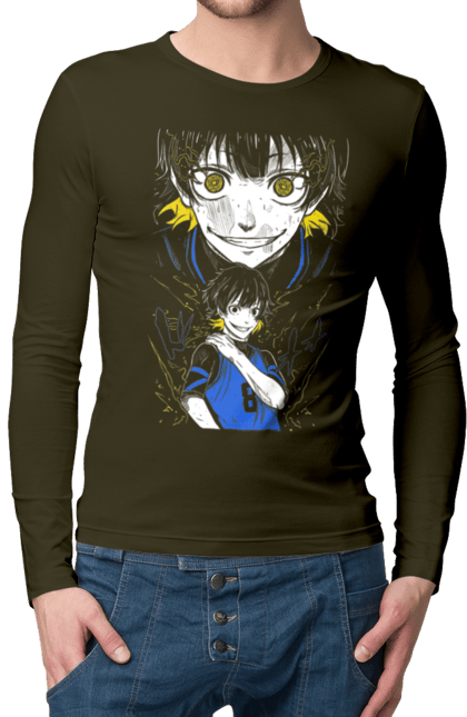 Men's longsleeve with prints Blue Lock Meguru Bachira. Anime, bachira, blue lock, blue prison, football, manga, meguru, meguru bachira, sport. 2070702