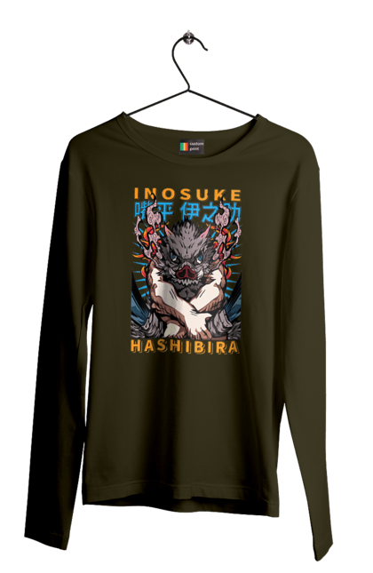 Men's longsleeve with prints Demon Slayer Inosuke. Anime, demon slayer, inosuke, inosuke hashibira, kimetsu no yaiba, manga. 2070702