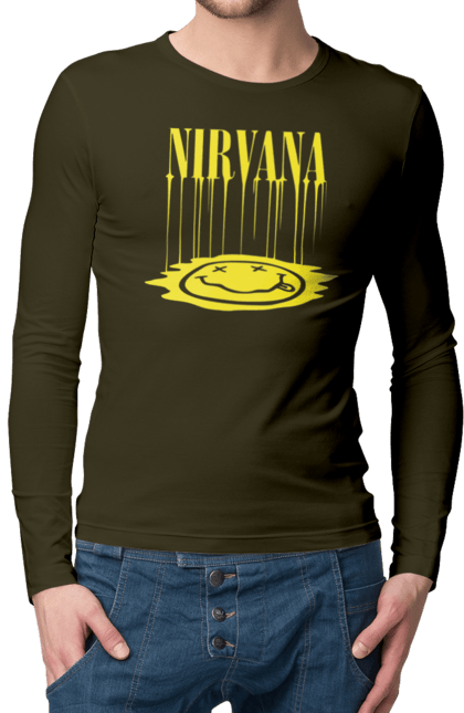 Men's longsleeve with prints Nirvana. Alternative rock, grunge, hard rock, kurt cobain, nirvana, punk rock, rock band. 2070702