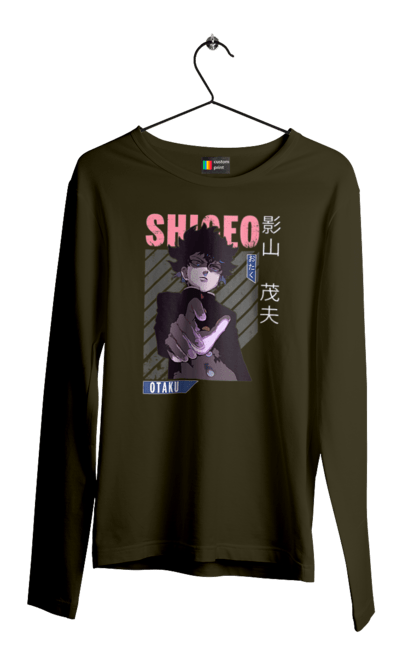 Men's longsleeve with prints Mob Psycho 100. Anime, manga, mob, mob psycho 100, shigeo kageyama. 2070702