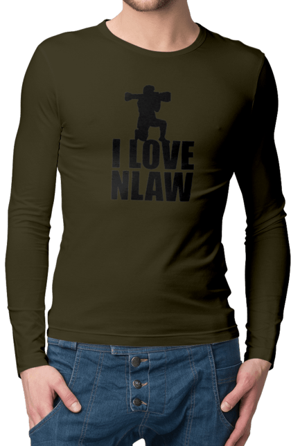 Чоловічій лонгслів з принтом "Я люблю НЛАВ". Війна, патріотам, україна. Milkstore