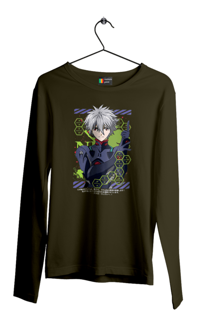 Чоловічій лонгслів з принтом "Євангеліон Каору". Kaworu, kaworu nagisa, neon genesis evangelion, nerv, аніме, єва, євангеліон, каору, каору наґіса, манга. 2070702