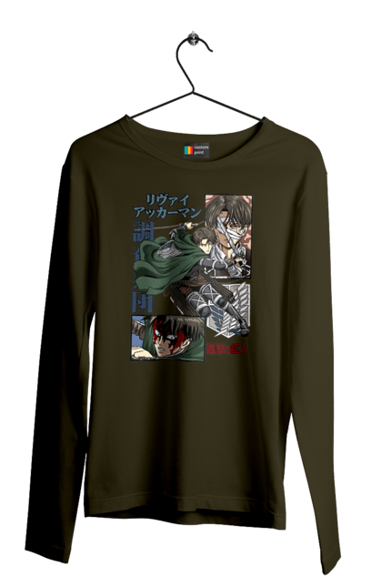 Men's longsleeve with prints Attack on Titan Levi. Ackerman, anime, attack on titan, levi, manga, shingeki no kyojin, survey corps. 2070702