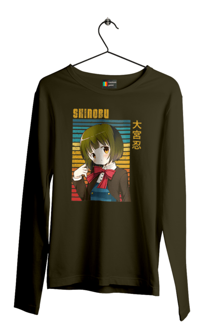 Men's longsleeve with prints Kiniro Mosaic Shinobu Omiya. Anime, gold mosaic, kiniro mosaic, kinmoza, manga, shinobu, shinobu omiya. 2070702