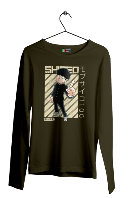 Men's longsleeve with prints Mob Psycho 100. Anime, manga, mob, mob psycho 100, shigeo kageyama. 2070702