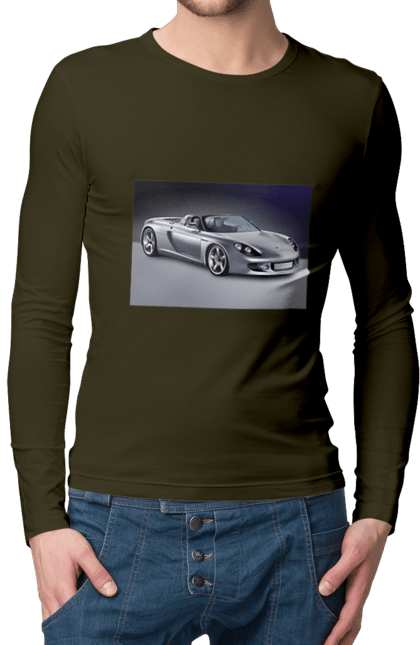 Чоловічий лонгслів з принтом "Авто.2". Авто, кольорове зображення, купе, спортивне авто, фото. 2070702
