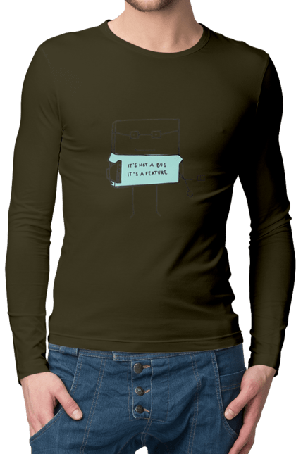 Чоловічий лонгслів з принтом "Це не баг це фіча". Angular, c, css, html, it, javascript, jquery, php, python, react, svelt, vue, айтишник, айті, гумор, код, кодувати, прогер, програміст, програмісти, ти ж, ти ж програміст, тиж програміст. 2070702