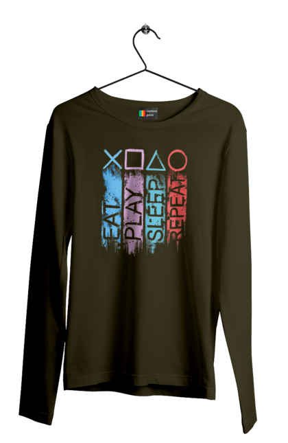 Men`s longsleeve with prints Gamepad. Game, gamepad, joystick, playstation, sony. 2070702