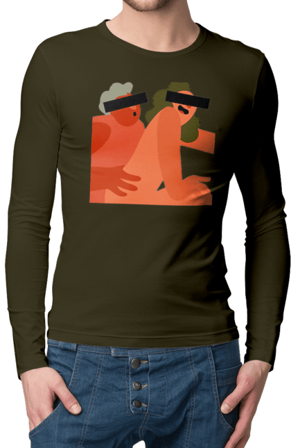 Мужской лонгслив с принтом Любовь и скрытая камера. Prikol, smex, дружба, жвачка, любов, мир, нас не узнают, секс, скрытая камера, юмор. 2070702