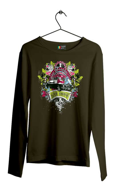 Men`s longsleeve with prints Car Show, Summer. Automobile, cards, money, palm, show. 2070702