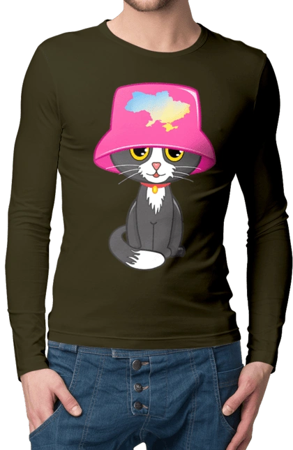 Cat with a map of Ukraine