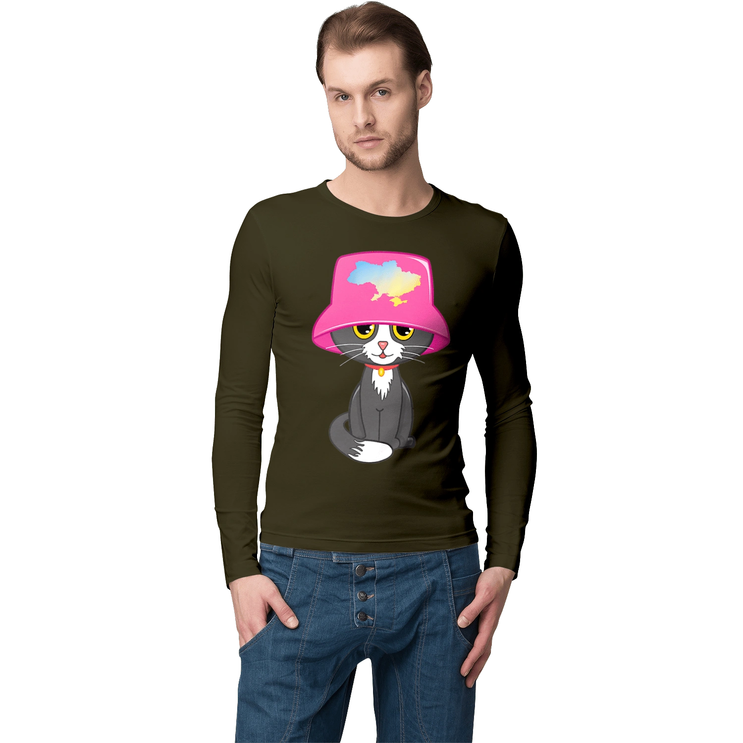 Cat with a map of Ukraine