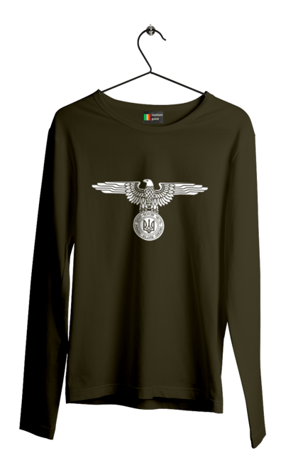 Чоловічий лонгслів з принтом "Тризуб і Орел". Герб, герб україни, орел, патріотичне, україна, українська символіка, українське. 2070702