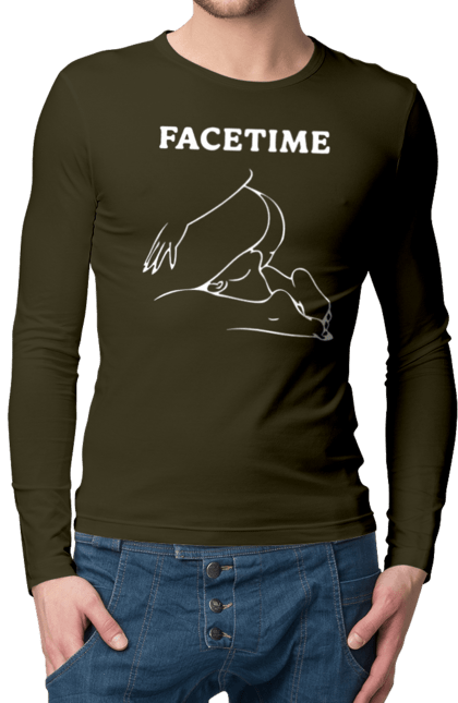 Чоловічий лонгслів з принтом "Фейстайм". Вульгарна, гумор, прикольна, смішна, фейстайм. 2070702