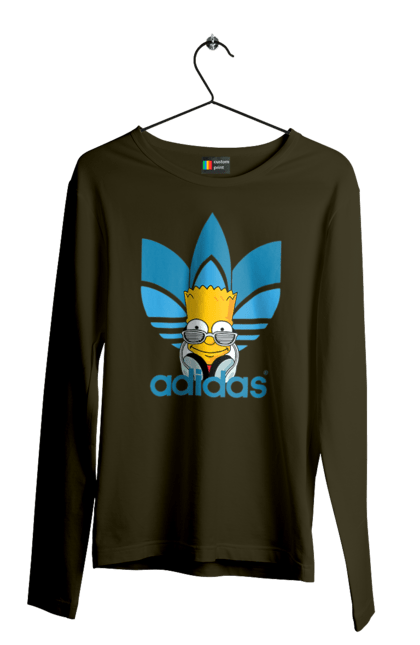 Чоловічій лонгслів з принтом "Adidas Барт". Adidas, bart, адідас, барт, мультфільм, серіал, сімпсон. 2070702