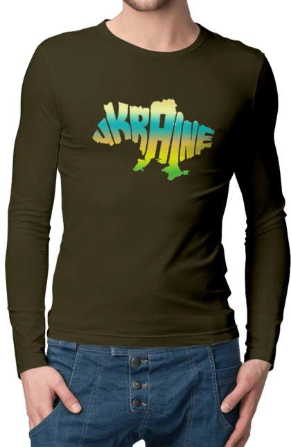 Ukraine silhouette colored