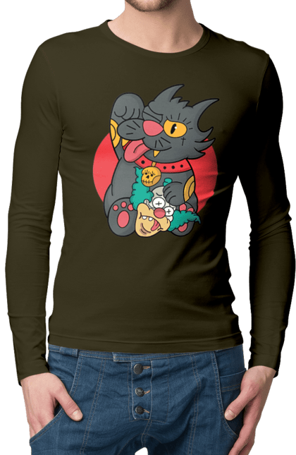 Men`s longsleeve with prints The Simpsons Krusty the Clown. Clown, krusty, krusty the clown, simpsons. 2070702
