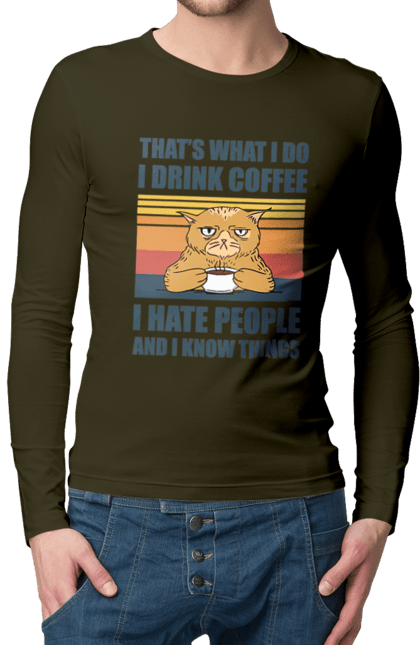 Чоловічий лонгслів з принтом "Невдоволений кіт". Angular, c, css, html, it, javascript, jquery, php, python, react, svelt, vue, айтишник, айті, гумор, код, кодувати, прогер, програміст, програмісти, ти ж, ти ж програміст, тиж програміст. 2070702