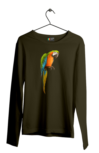 Чоловічий лонгслів з принтом "Просто Папуга". Папуга, пташка. 2070702