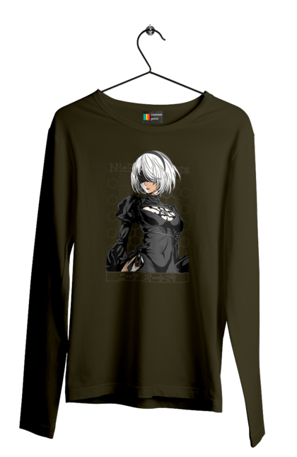 Men's longsleeve with prints Nier: Automata 2B. Character, executioner, game, nier: automata, platinum games, video game, yorha. 2070702