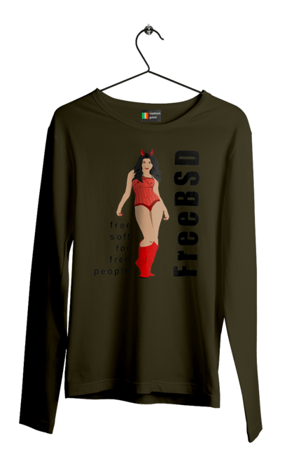 Чоловічий лонгслів з принтом "Freebsd Для Вільних". Bsd, freebsd, unix, адміністратор, айті, айтішник, безкоштовна, безкоштовно, бестія, вільна, демон, демонесса, дівчина, для дорослих, доступність, еротика, еротична, жінка, незалежність, операційна система, ос, програміст, програмне забезпечення, свобода, сисадмін, система, системний адміністратор, софт, текст, червоний, чорний. 2070702