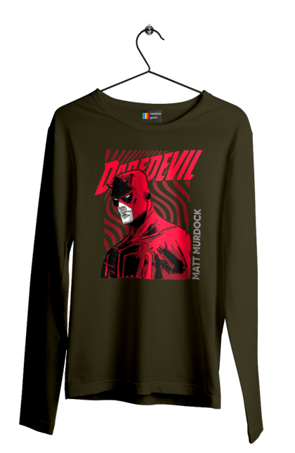 Men's longsleeve with prints Daredevil. Daredevil, lawyer, marvel, matt murdock, superhero, television series, tv series. 2070702