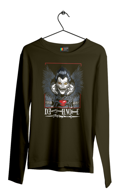 Men's longsleeve with prints Death note Ryuk. Anime, death note, god of death, kira, manga, ryuk, shinigami. 2070702