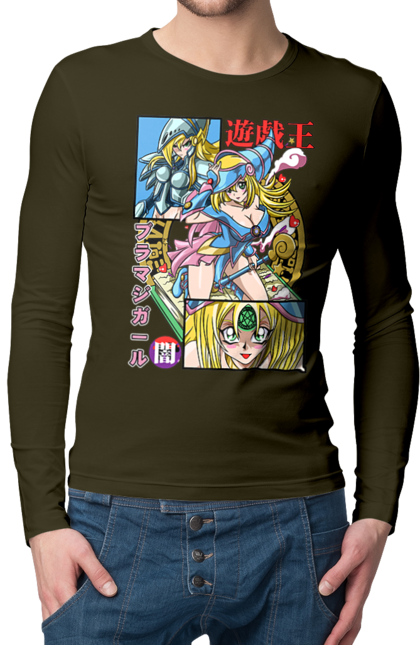 Men's longsleeve with prints Yu Gi Oh! Dark Magician Girl. Anime, black magician, dark magician, dark magician girl, manga, yu gi oh, yugio. 2070702