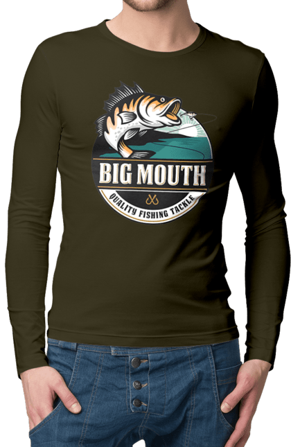 Мужской лонгслив с принтом Рыбалка. Рыбак, скула рыбалка, хобби. 2070702