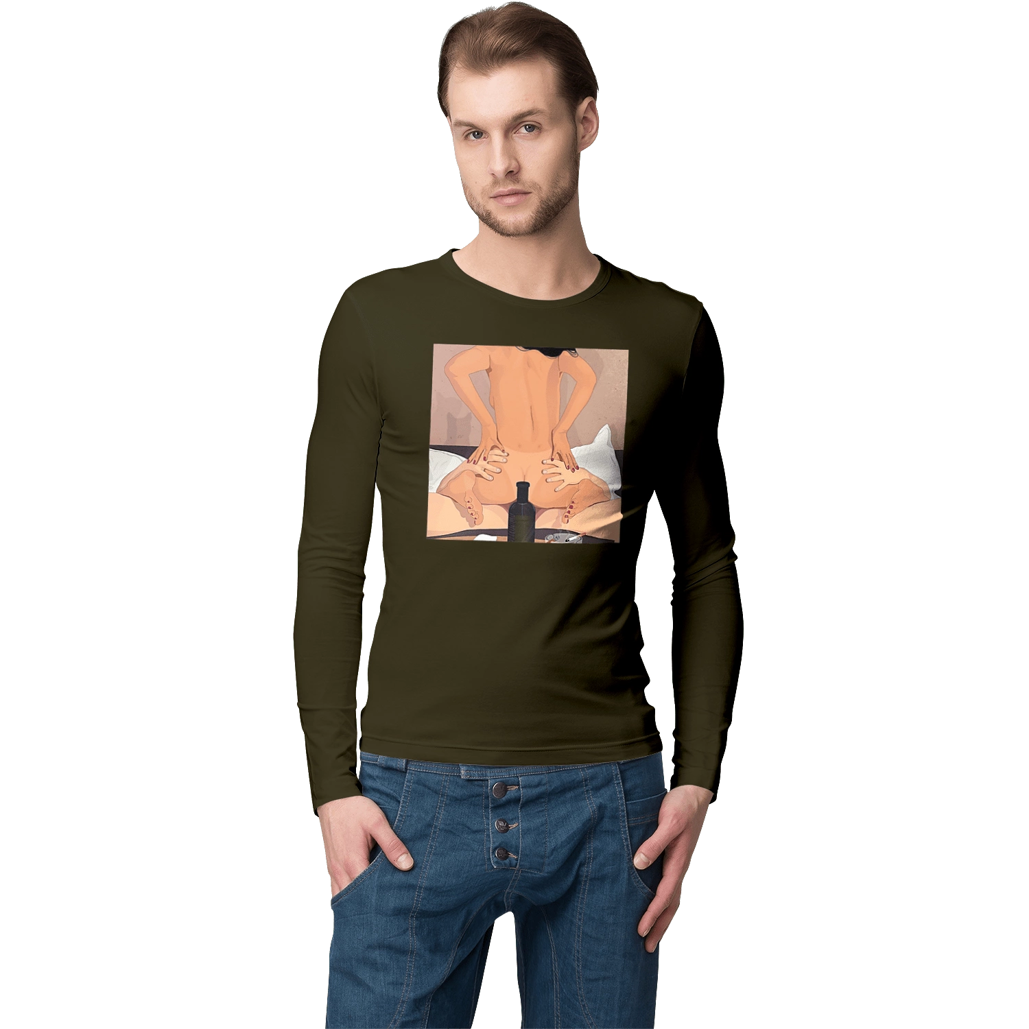 Naked Girl, Bottle And Cigarettes