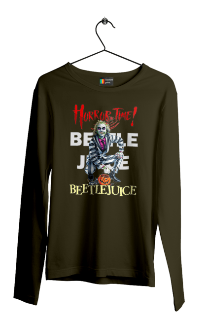 Чоловічій лонгслів з принтом "Бітлджюс". Beetlejuice, ghost, tim burton, warner bros, бітлджюс, жах, комедія, привид, тім бертон, фільм. 2070702