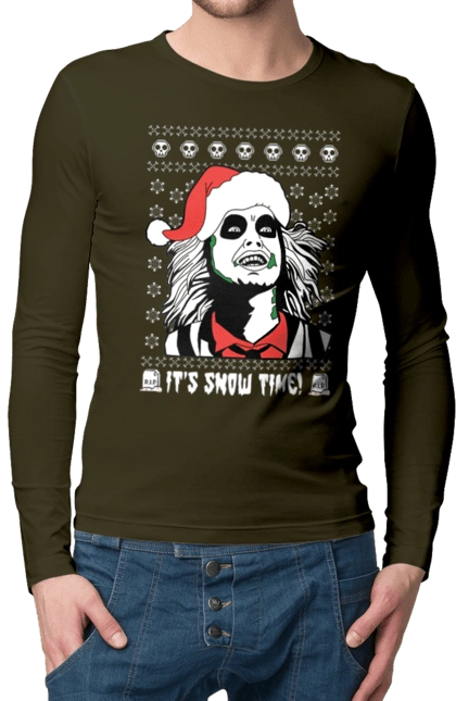 Men`s longsleeve with prints Beetlejuice. Beetlejuice, comedy, ghost, horror, movie, tim burton, warner bros. 2070702