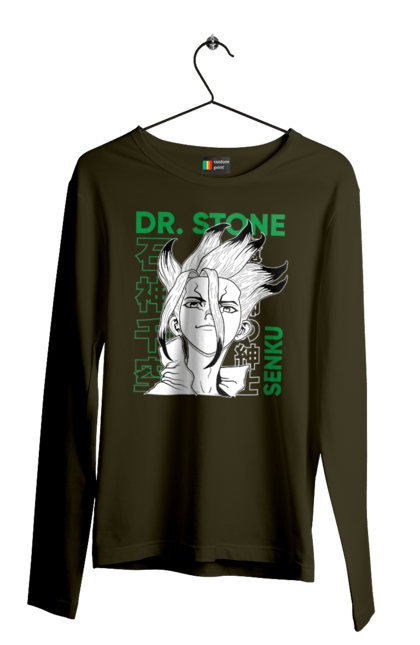 Мужской лонгслив с принтом Dr. Stone Сэнку. Dr. stone, ishigami, senku, senku ishigami, аниме, доктор стоун, исигами, исигами сэнку, манга, сэнку. 2070702