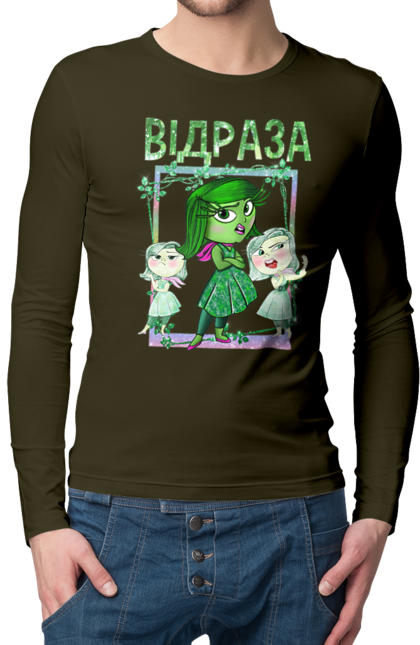 Men's longsleeve with prints Inside Out Disgust. Cartoon, disgust, emotions, inside out, pixar. 2070702