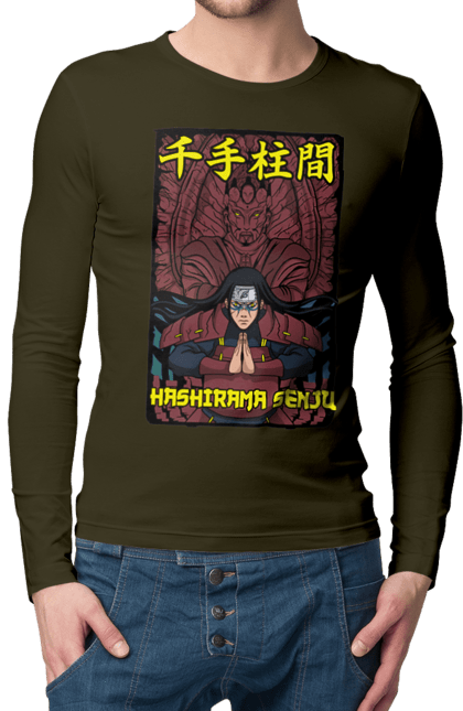 Чоловічій лонгслів з принтом "Наруто Хасірама". Hashirama, hashirama senju, hokage, naruto, аніме, манга, наруто, хасірама, хасірама сенджу, хокаге. 2070702