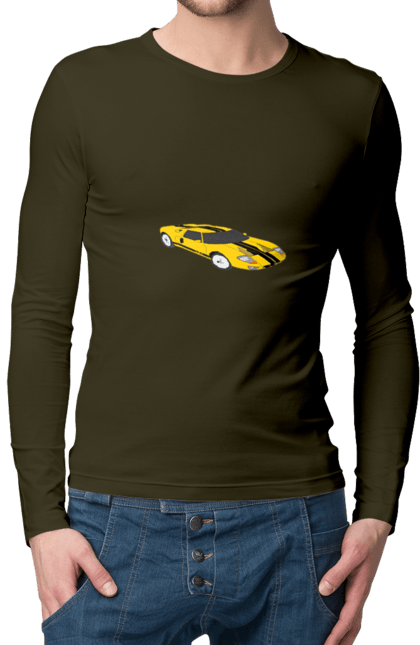 Чоловічий лонгслів з принтом "Авто". Авто, гонки, дом, скорость, спорткар. 2070702