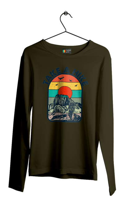 Men`s longsleeve with prints Take A Walk Climber, Mountains. Climber, hike, take a walk. 2070702
