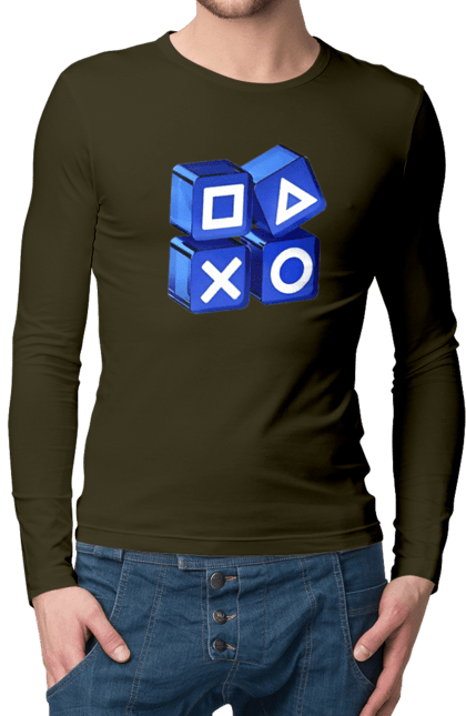 Men`s longsleeve with prints Gamepad. Game, gamepad, joystick, playstation, sony. 2070702