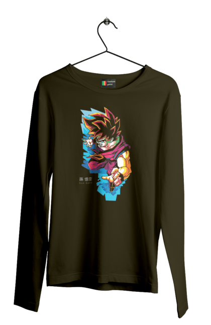 Men's longsleeve with prints Dragon Ball Son Goku. Anime, dragon ball, goku, manga, son goku, tv series. 2070702