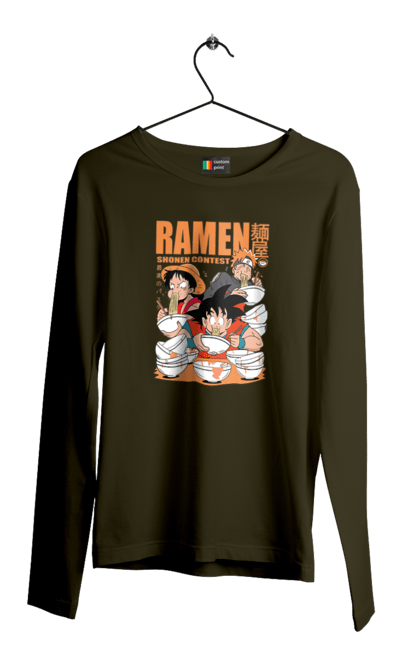 Men's longsleeve with prints Ramen. Anime, characters, food, goku, luffy, manga, naruto, ramen. 2070702