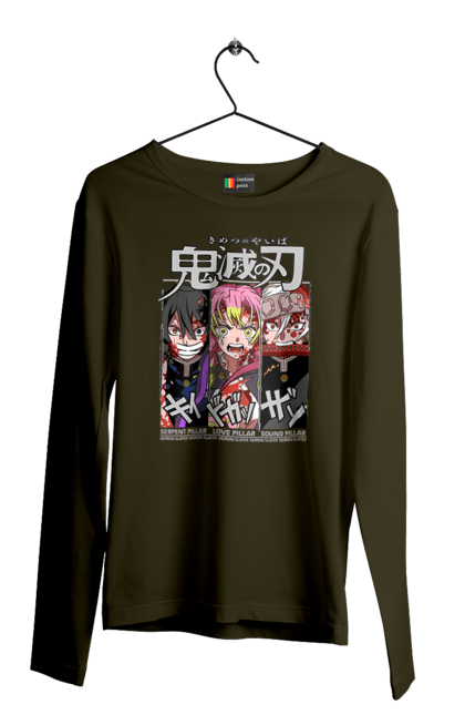 Men's longsleeve with prints Demon Slayer Obanai Mitsuri Tengen. Anime, demon slayer, iguro, kimetsu no yaiba, manga, mitsuri, obanai, tengen. 2070702